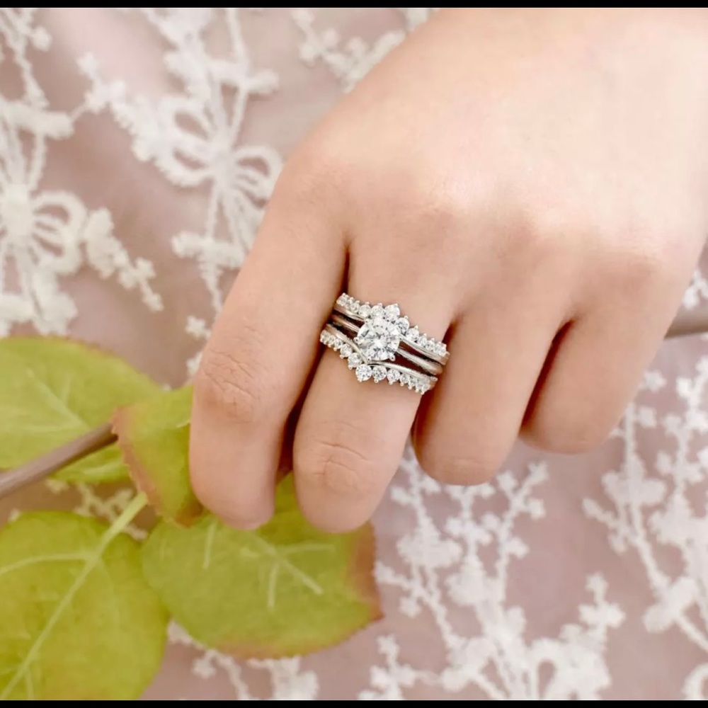 Solid 925 Wedding Ring Set - image 5